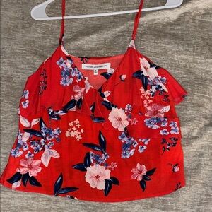 cupcakes & cashmere Red Floral Camisole